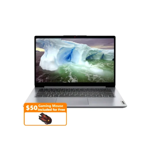 Lenovo 14″ Business Laptop,Intel Celeron N4020,4GB RAM,384GB Storage(128GB eMMC+256GB SD Card),Cloud Grey,with Gaming Mouse