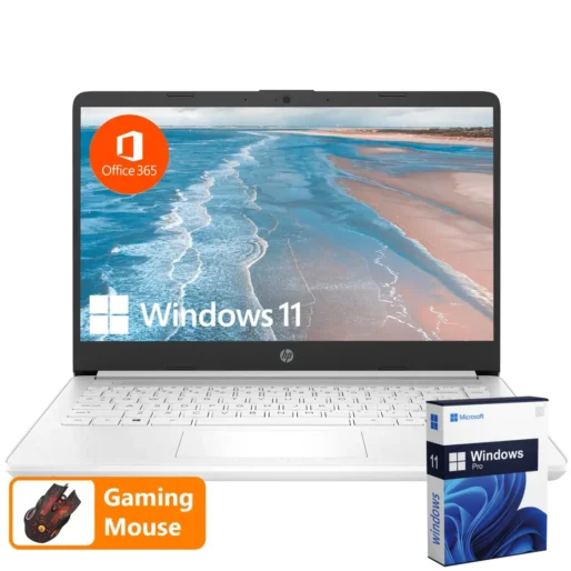 HP 14″ Business Laptop,Intel Celeron N4120,16GB RAM,320GB Storage(64GB eMMC+256GB SD Card),Windows 11 Pro,with Gaming Mouse
