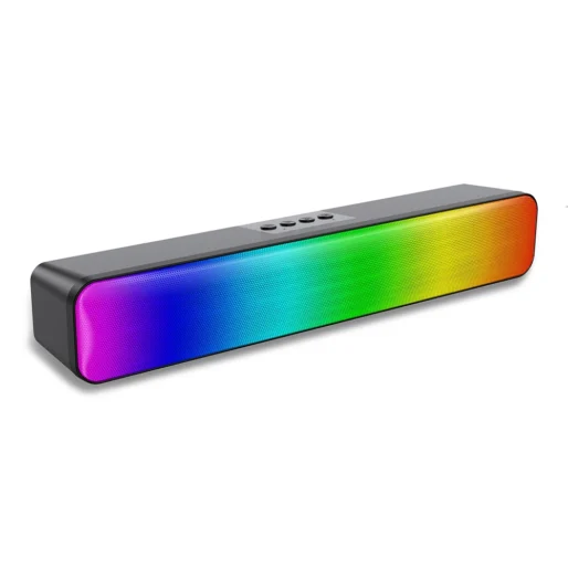 RGB Wireless Speaker Bluetooth-Compatible 3D Stereo Sound Bar USB Powered Music Player with Subwoofer High Volume for PC Laptop