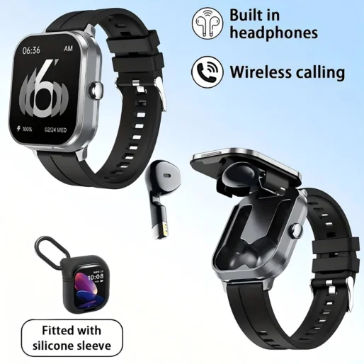 2024 TWS 2in 1 Smart Watch Sport Watch Bluetooth Headset Call Watch Men’s Health Monitoring NFC Women’s Wristwatch With Earbu