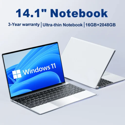 14.1″ Ultra Slim Laptop 16GB RAM 2TB SSD Intel N3700 Notebook Gamer 1920*1080 Display Office Study Computer PC Windows 11 Pro