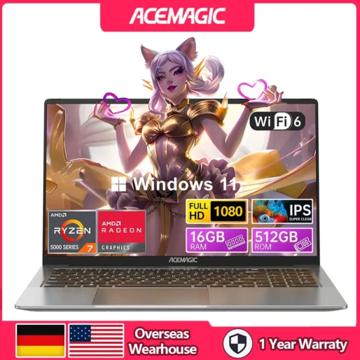 ACEMAGIC Gaming Notebook AMD Ryzen 7 5825U(Beat i7-1265U)Backlit Laptop Keyboard RAM 16GB NVME SSD 512GB 16.1″ Full HD 1920×1080