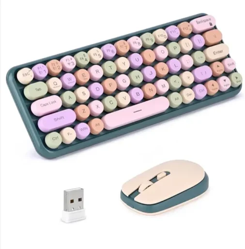 2.4G Wireless Keyboard & Mouse Combo, Portable Small Typewriter Keyboard for Office PC Computer Laptop Desktop Windows