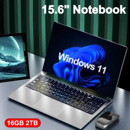 NEW 15.6″ Ultra Slim Laptop 16GB RAM 2TB SSD Intel N3700 Notebook Gamer Windows11 Pro 1920*1080 Display Office Study Computer PC