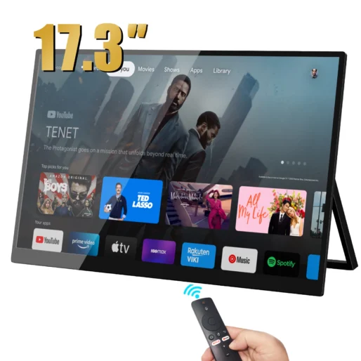 Bimawen 17.3 inch 60Hz Smart TV Portable Monitor with Google TV For Mini PC Laptop Phone Xbox PS4 PS5 Switch Game monitor